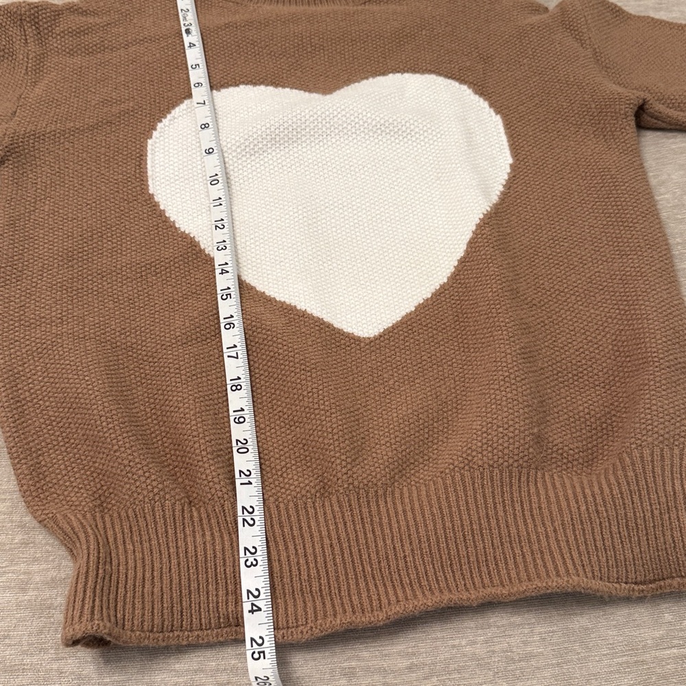 Heart Pattern Brown Sweater - Picture 9 of 9